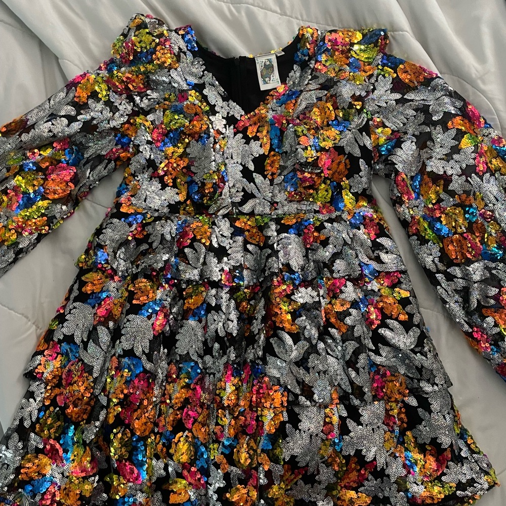 QUEEN OF SPARKLES Multicolor Sequin Mini Dress
